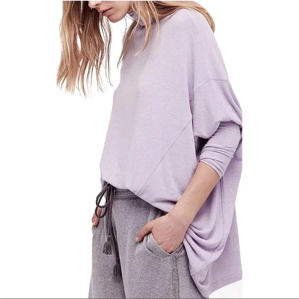 NWT Free People We The Free Terry Tee‎ Purple Smoke Tunic Size Medium